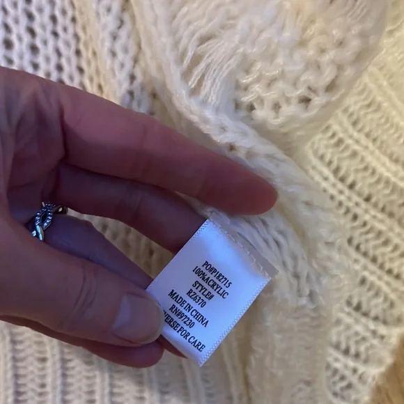 Almost Famous New Crochet Open Cardigan Sweater M - Picture 3 of 6